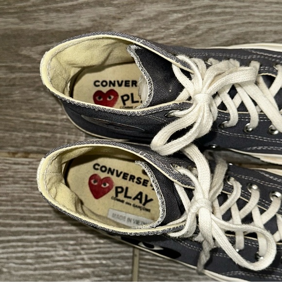 🛑SOLD - Converse X CDG Comme Des Garcons Play Chuck Taylor 70 Hi Steel Gray Men - Picture 11 of 16